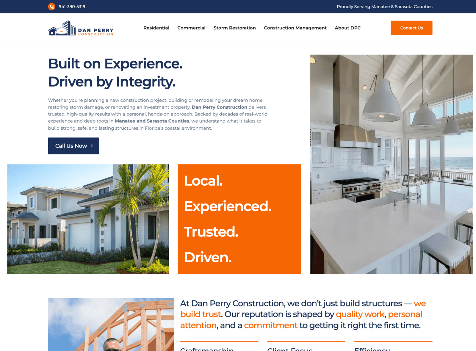 Dan Perry Construction website screenshot